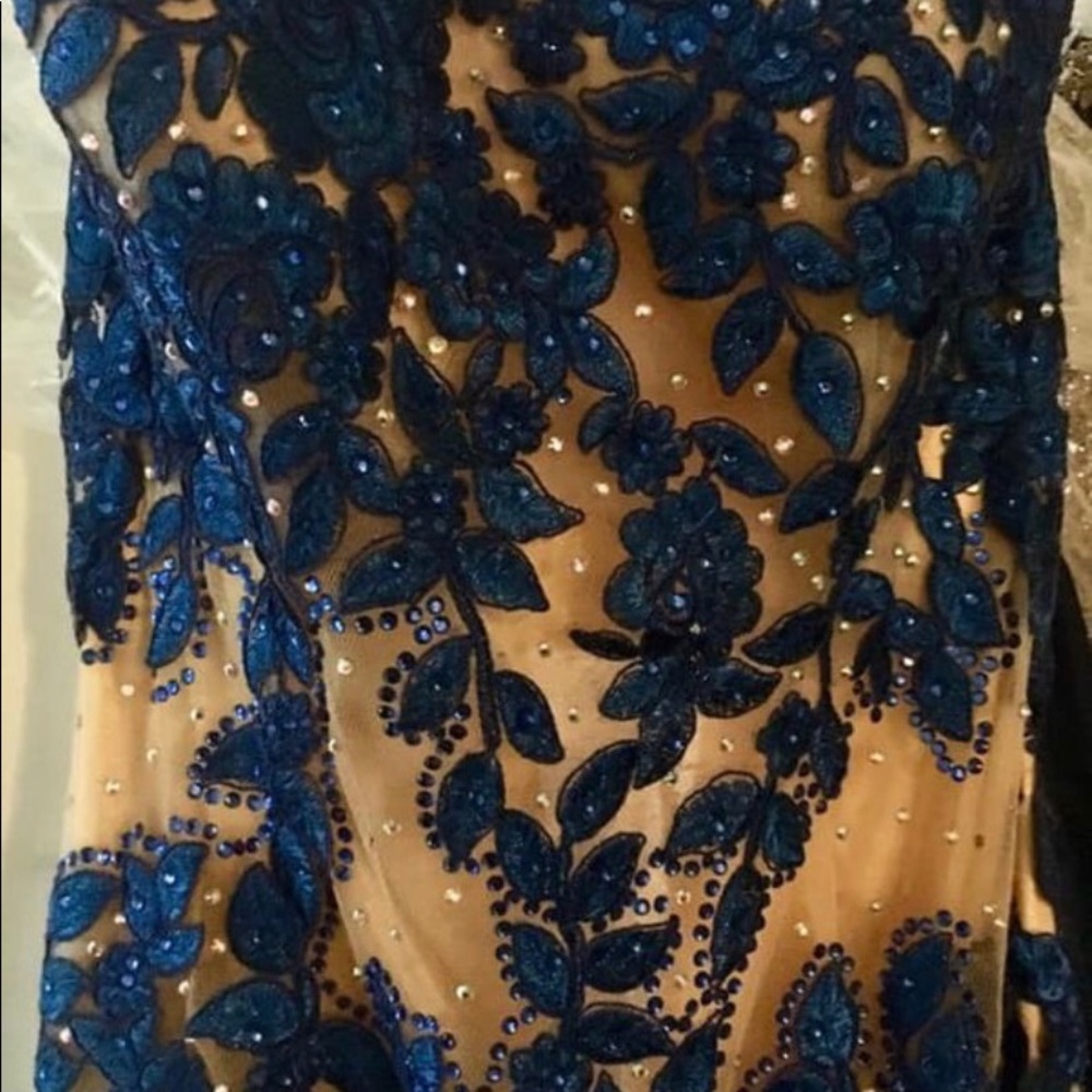 Prom/Evening Dress Blue Roses - Picture 3 of 4